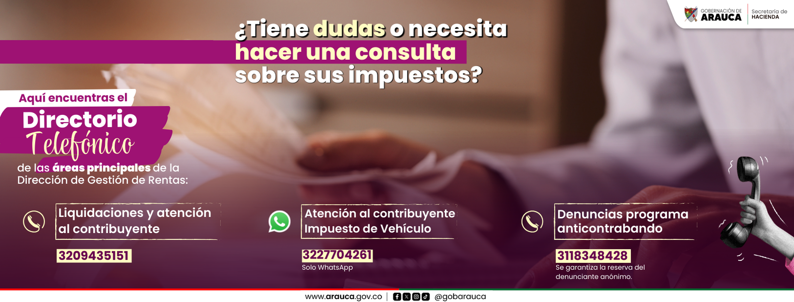 Dir Telefonico Rentas Dep Arauca