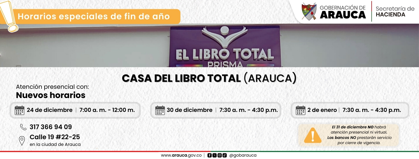 Nuevo Horario Casa del Libro Total - SHD